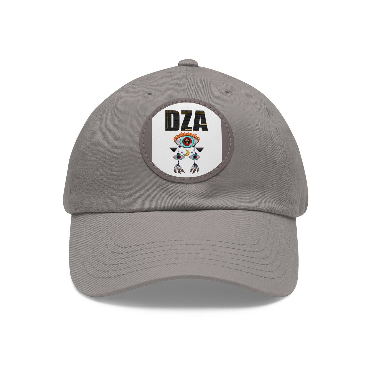Dad Hat with Leather Patch (Round)