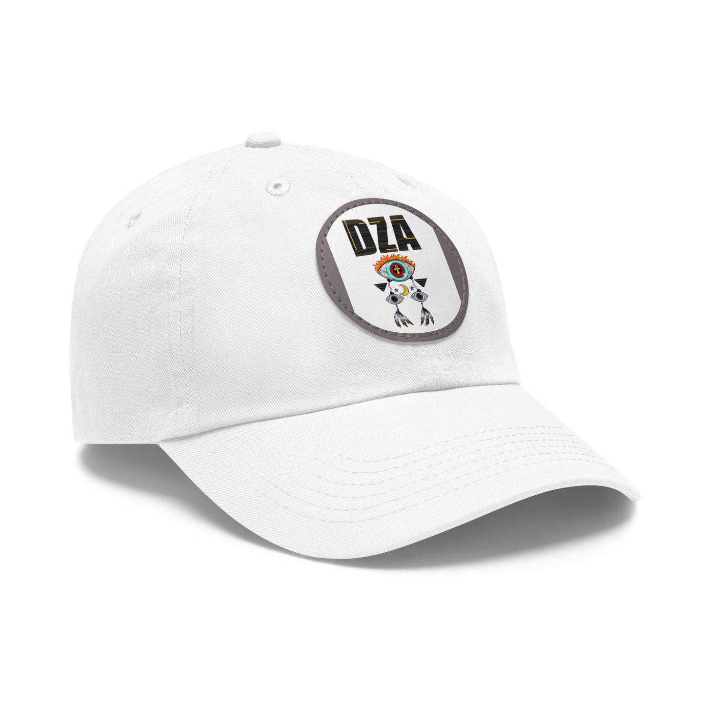 Dad Hat with Leather Patch (Round)