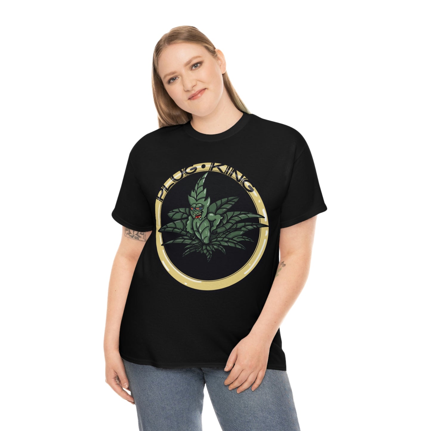 BLACK Plug King Unisex Heavy Cotton T-Shirt