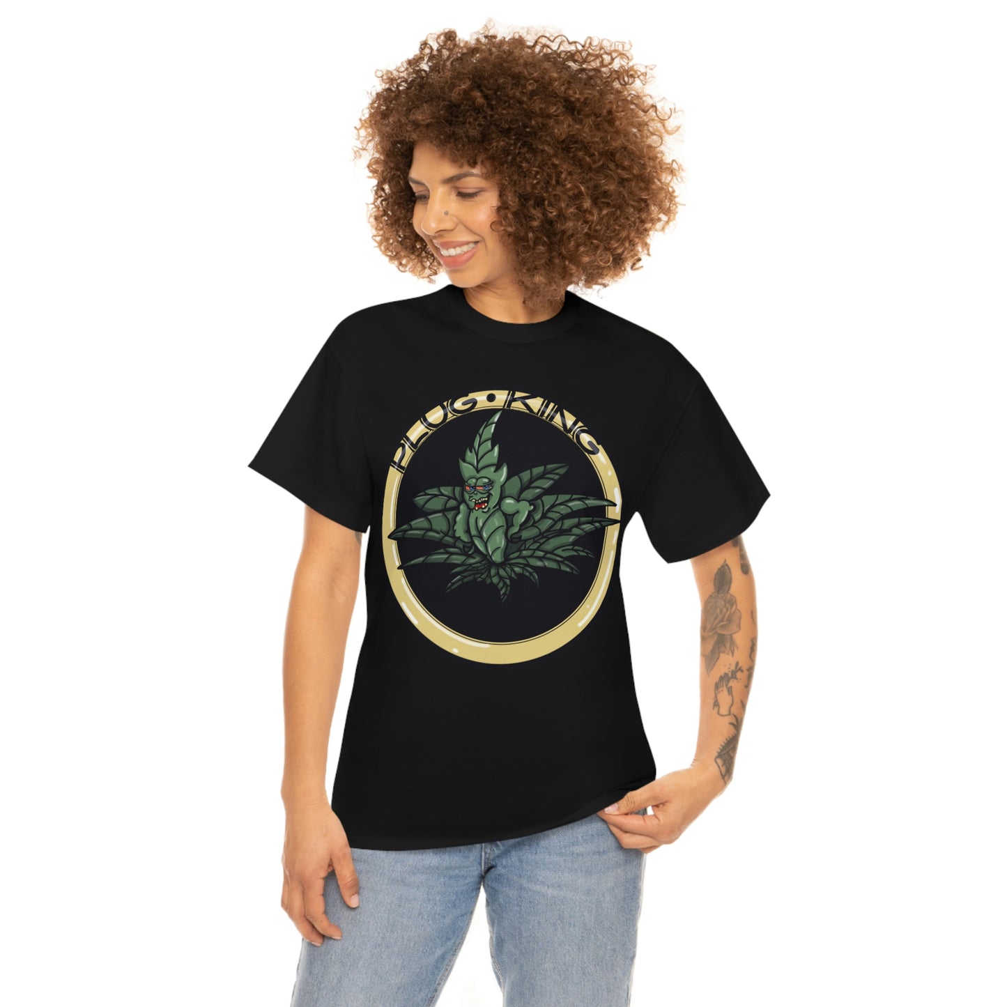 BLACK Plug King Unisex Heavy Cotton T-Shirt