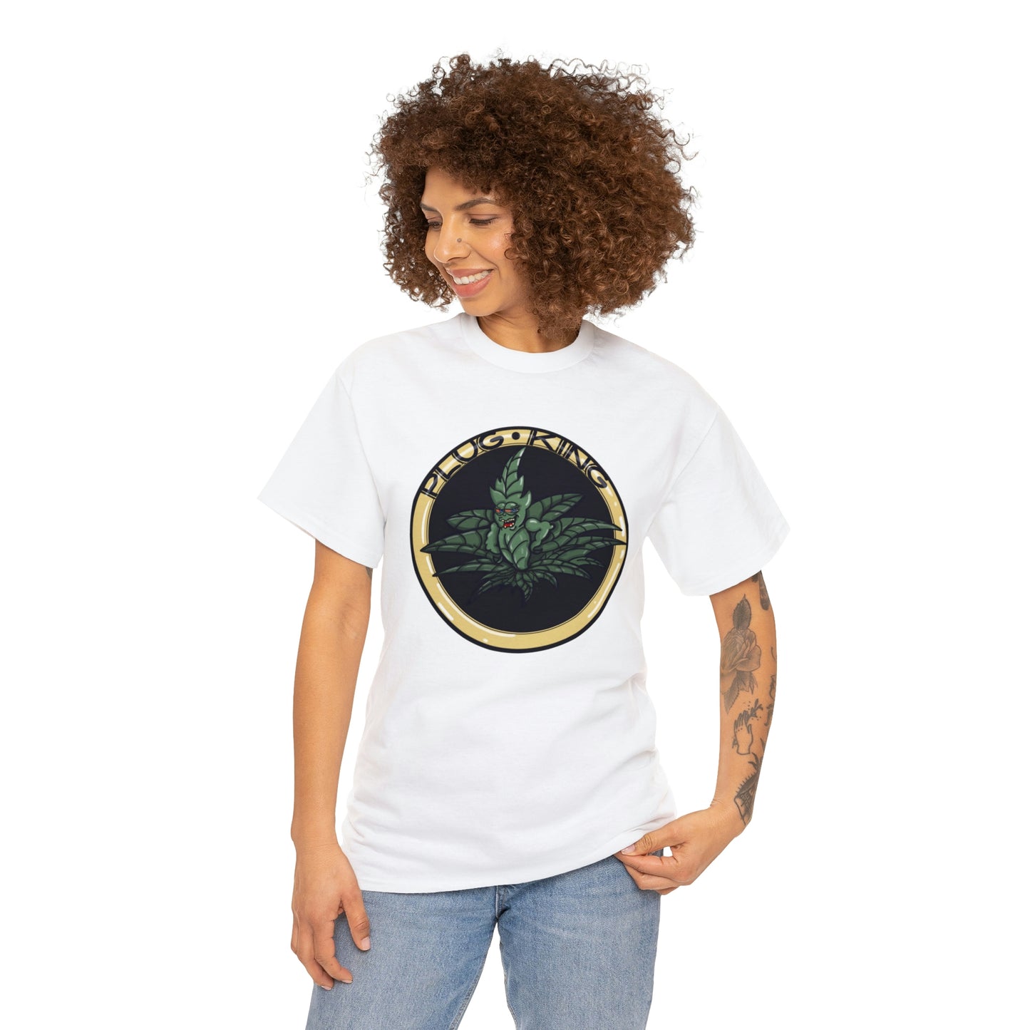 Plug King Funny Unisex Heavy Cotton T-Shirt WHITE