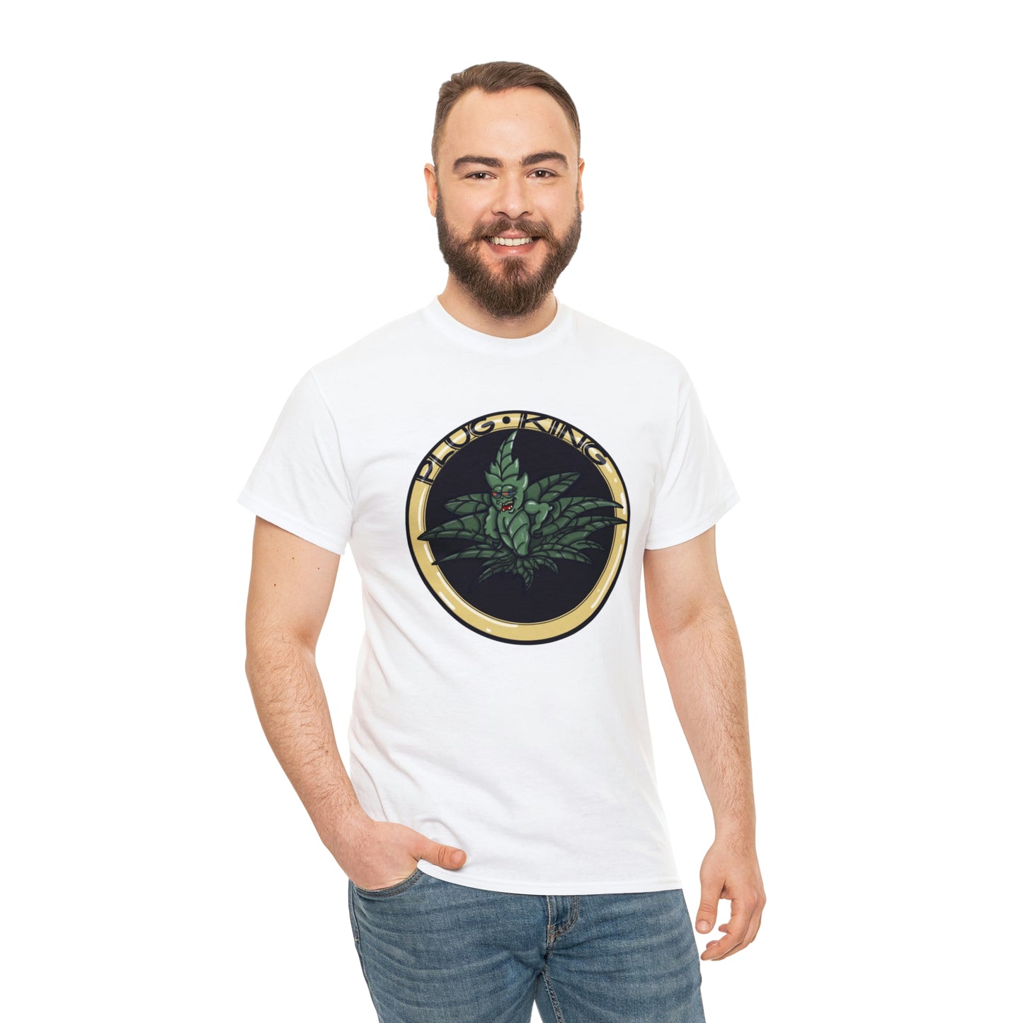 Plug King Funny Unisex Heavy Cotton T-Shirt WHITE