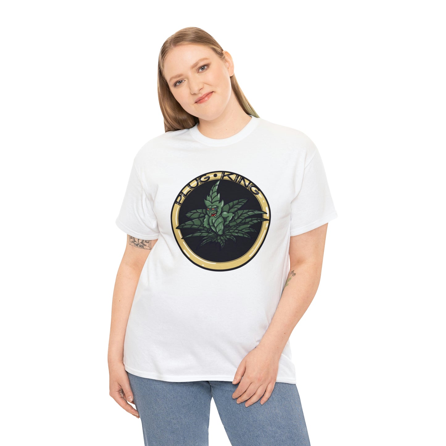 Plug King Funny Unisex Heavy Cotton T-Shirt WHITE