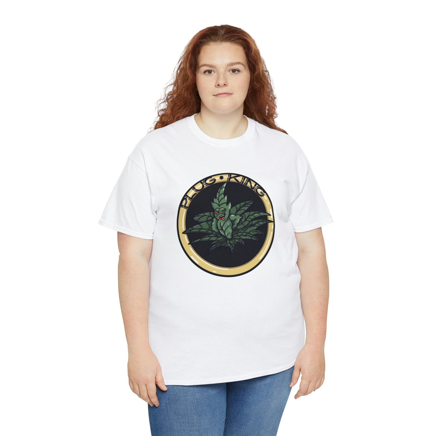 Plug King Funny Unisex Heavy Cotton T-Shirt WHITE