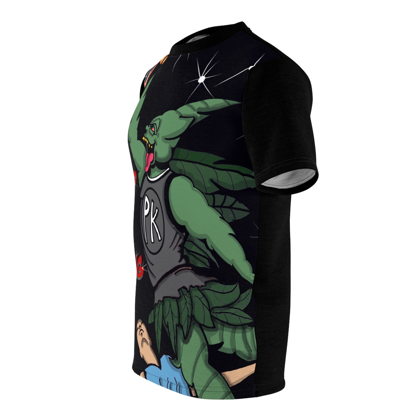 Funny Plug King Unisex Cut & Sew Graphic Black T-Shirt All Over Print (AOP)