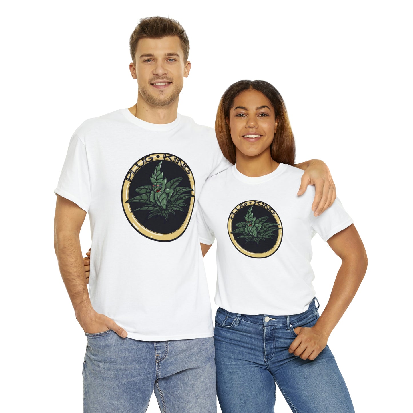 Plug King Funny Unisex Heavy Cotton T-Shirt WHITE