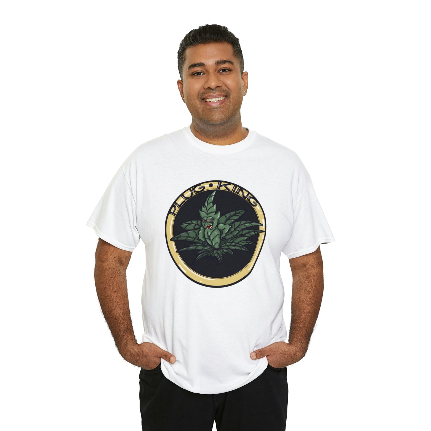 Plug King Funny Unisex Heavy Cotton T-Shirt WHITE