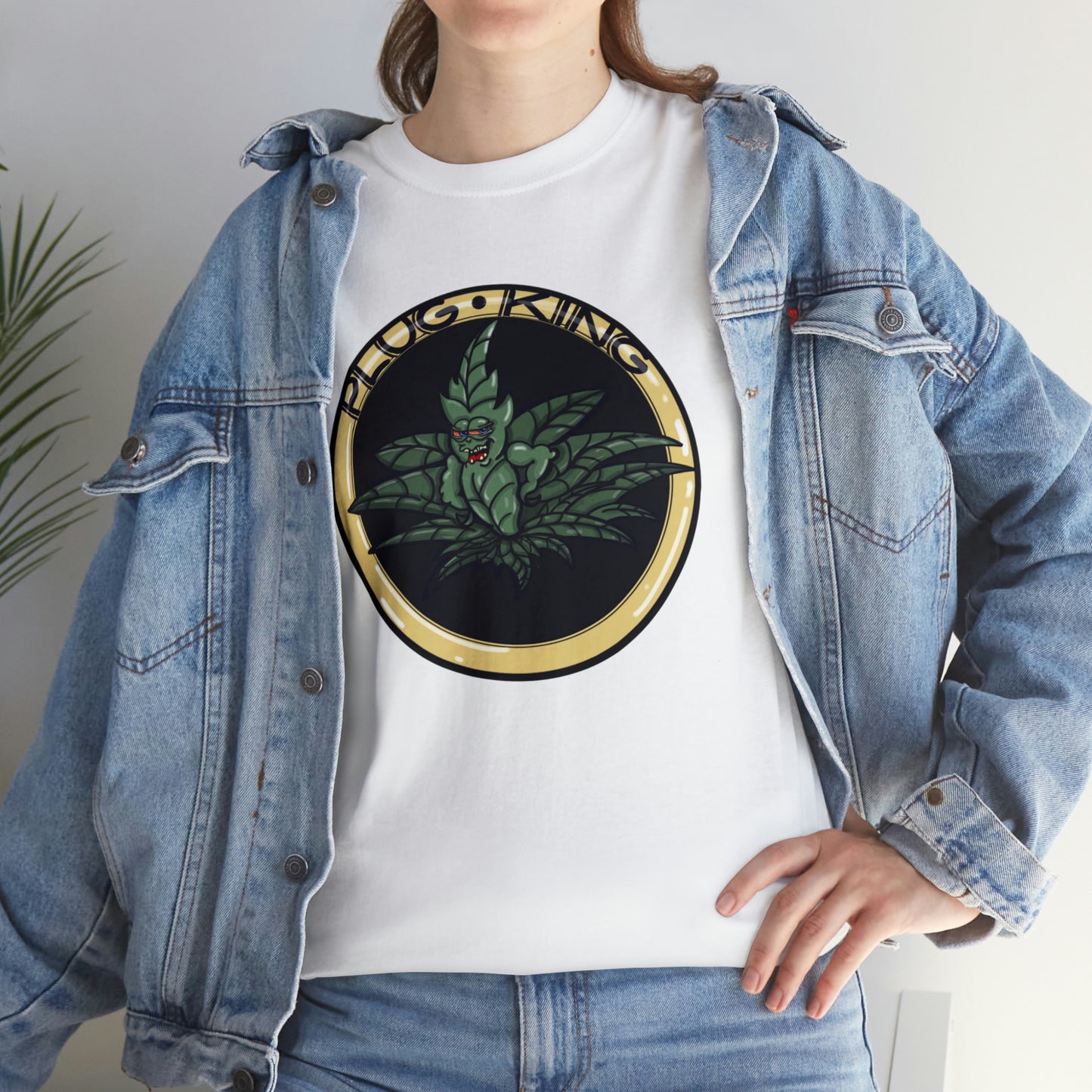 Plug King Funny Unisex Heavy Cotton T-Shirt WHITE
