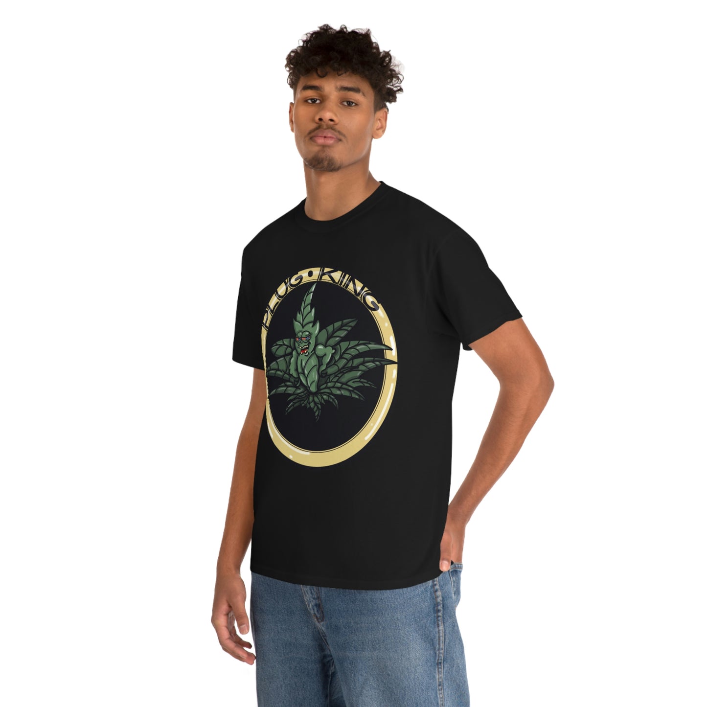 BLACK Plug King Unisex Heavy Cotton T-Shirt