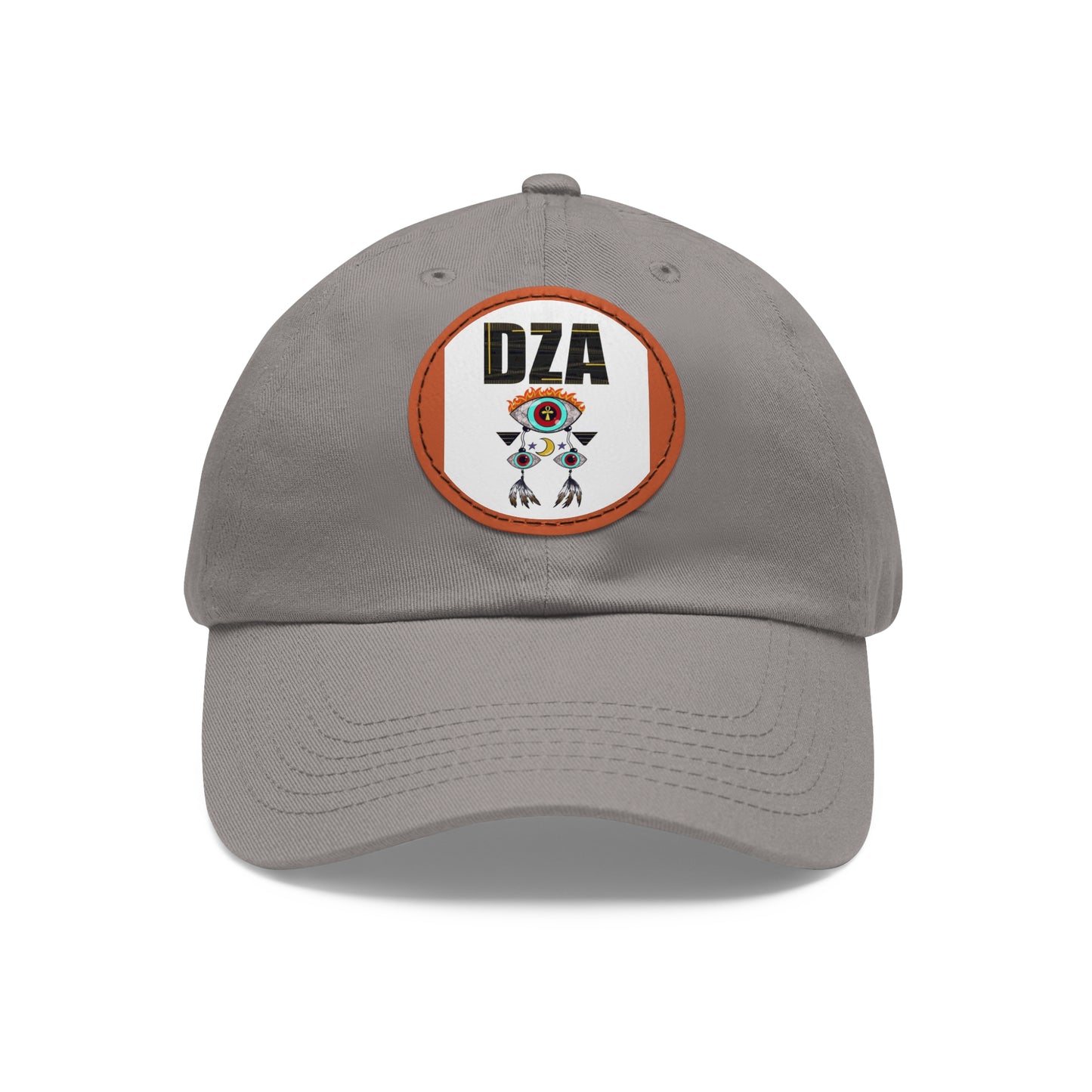 Dad Hat with Leather Patch (Round)