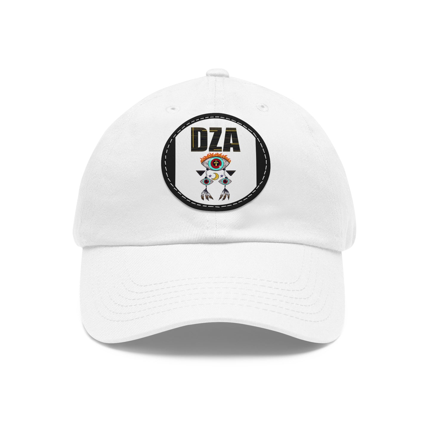 Dad Hat with Leather Patch (Round)