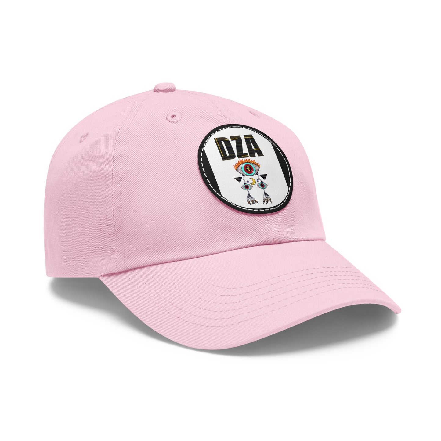 Dad Hat with Leather Patch (Round)