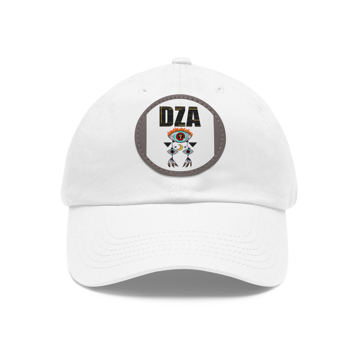 Dad Hat with Leather Patch (Round)