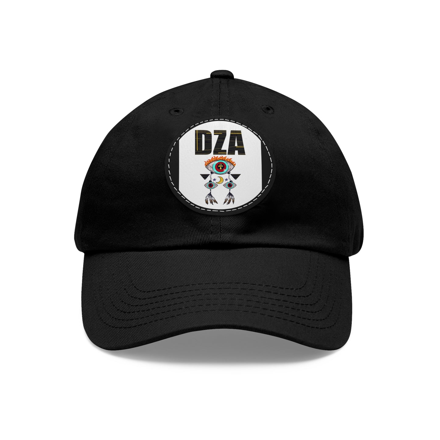Dad Hat with Leather Patch (Round)