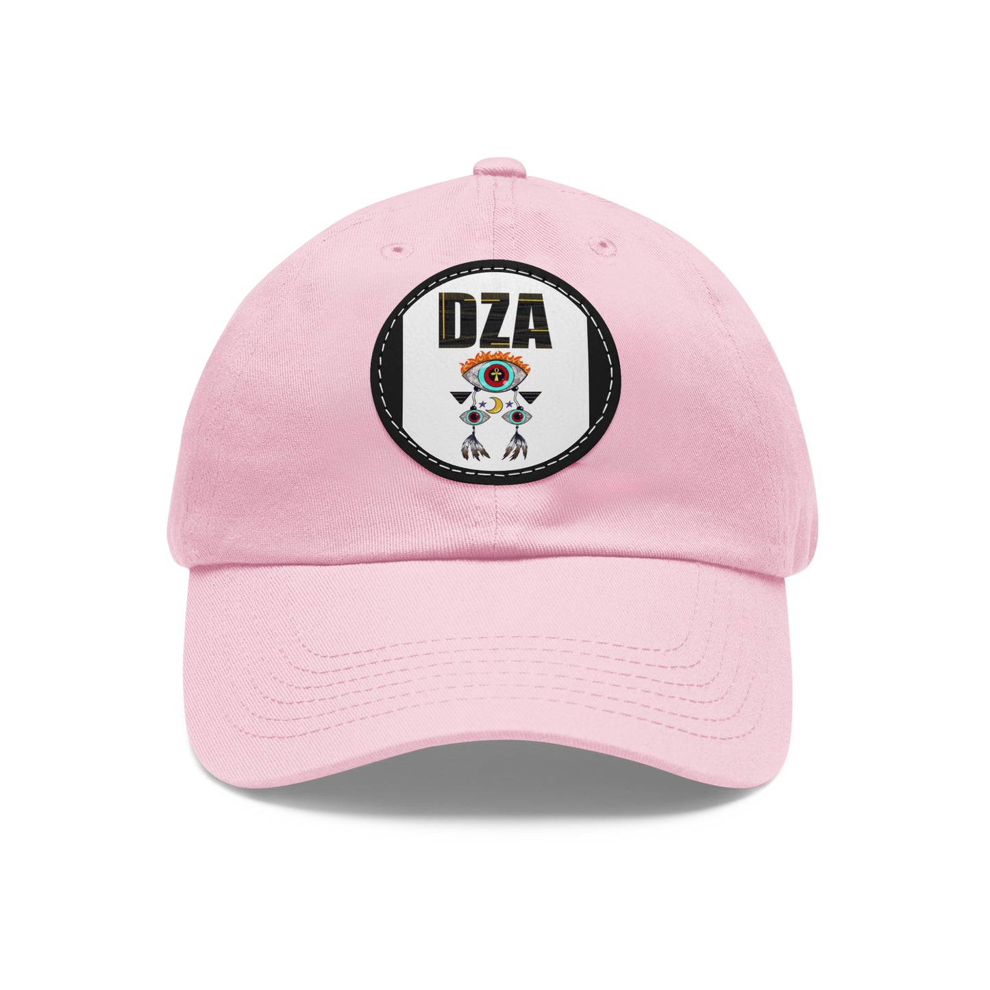 Dad Hat with Leather Patch (Round)
